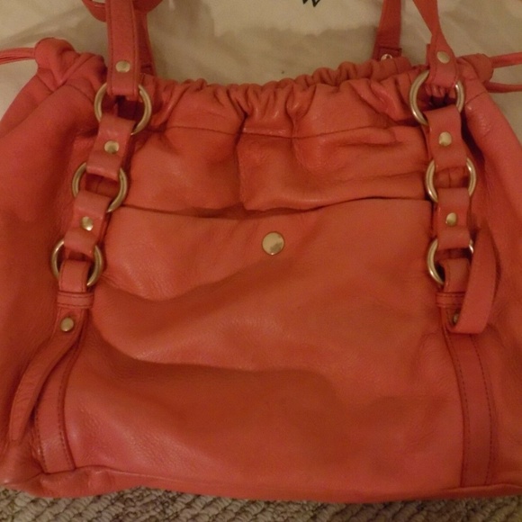 J. CREW Salmon Leather Purse with Dust Bag - Picture 2 of 7